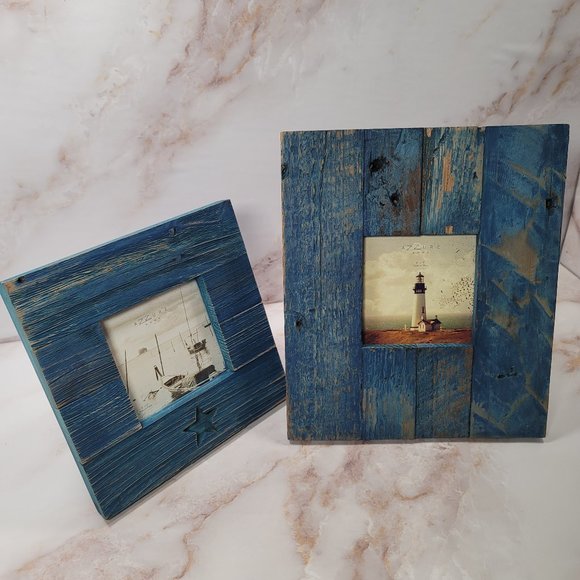 Azzure Home Blue Rustic Distressed Picture Frames - Picture 5 of 9